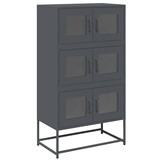 vidaXL Hoge kast 68x39x123 cm staal antracietkleurig