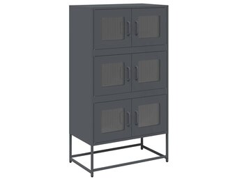 vidaXL Hoge kast 68x39x123 cm staal antracietkleurig