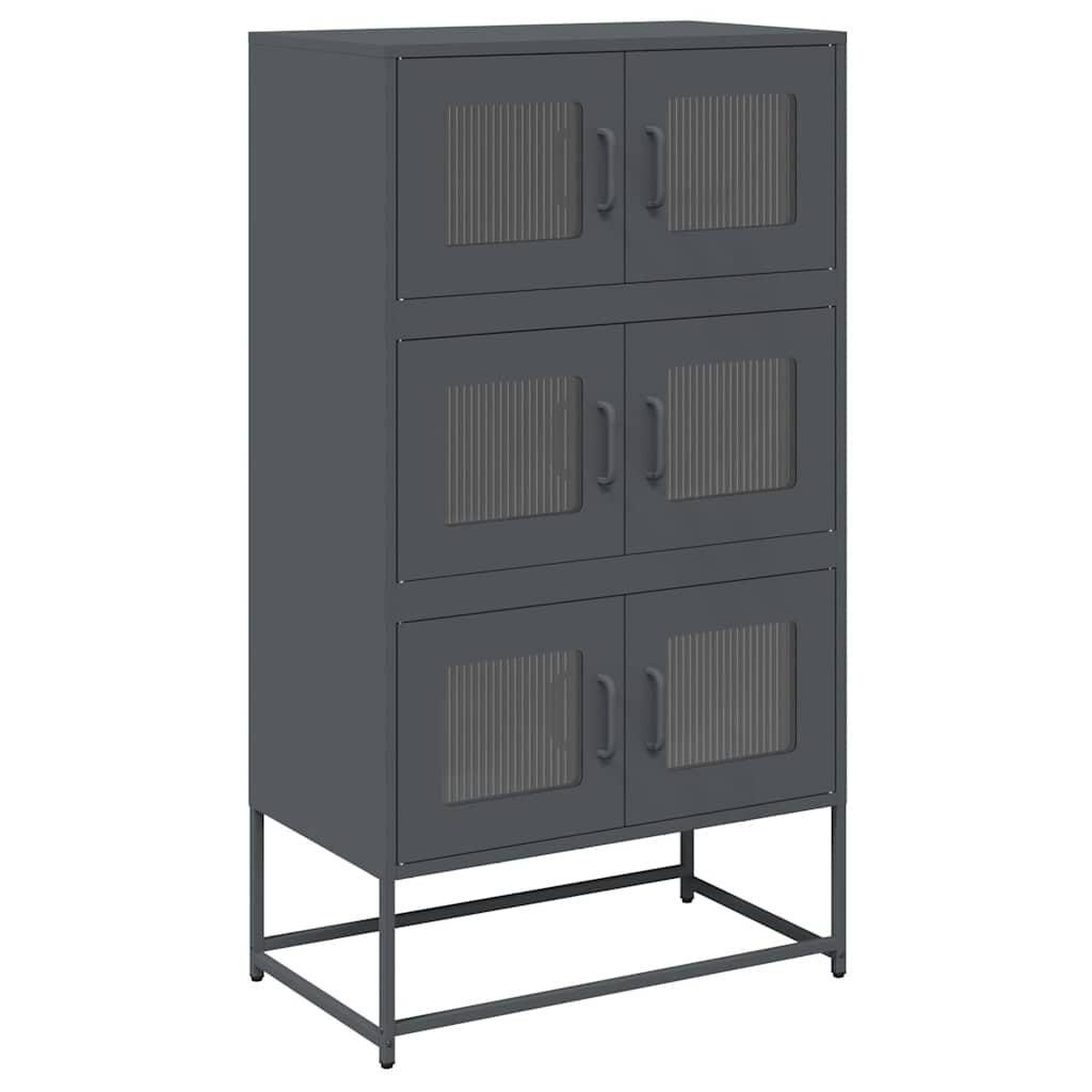 vidaXL Hoge kast 68x39x123 cm staal antracietkleurig