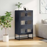 vidaXL Hoge kast 68x39x123 cm staal antracietkleurig