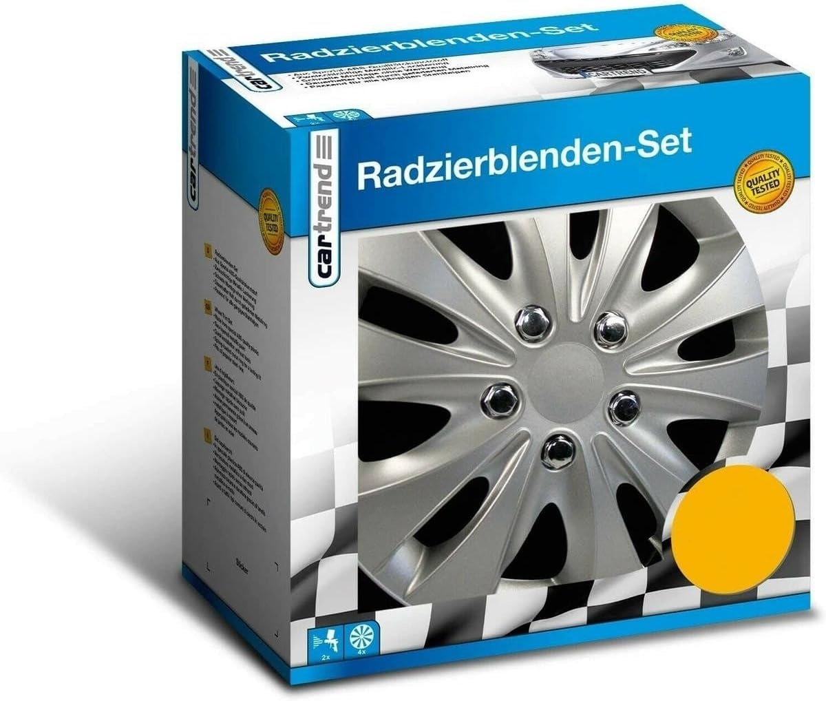 Cartrend 70279 Storm Wieldoppenset met chromen moeren; 4-delig, 40,64 cm (16 inch) - set van 4 - Maat 16" inch