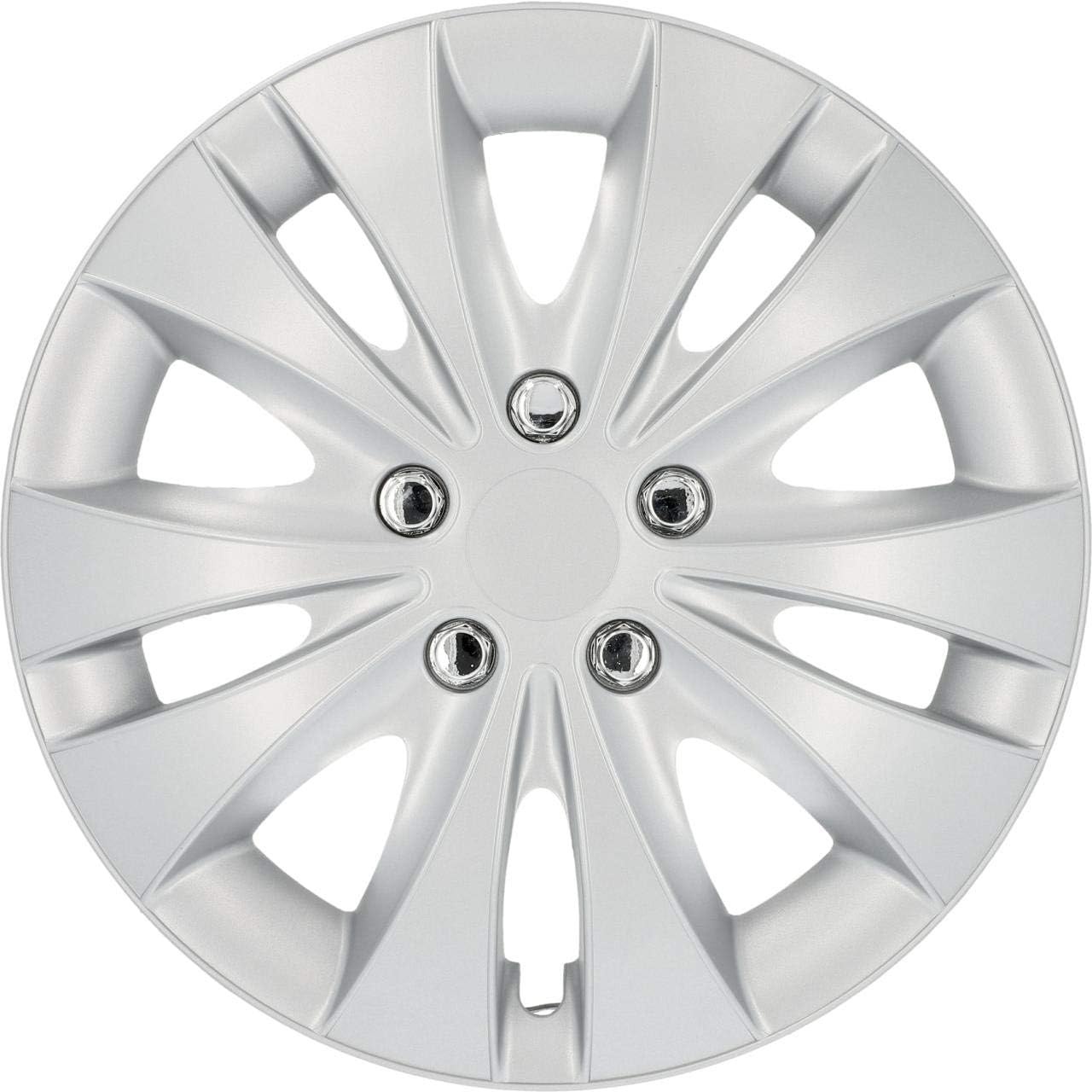 Cartrend 70279 Storm Wieldoppenset met chromen moeren; 4-delig, 40,64 cm (16 inch) - set van 4 - Maat 16" inch