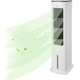 Midea Luchtkoeler met waterkoeling, mobiele airconditioning, ventilator met 5 liter waterkoeling, luchtbevochtiger en ionisatie, airconditioning zonder afvoerslang, 355 m³/u, ventilator met afstandsbediening, 55 W, wit