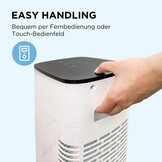 Midea Luchtkoeler met waterkoeling, mobiele airconditioning, ventilator met 5 liter waterkoeling, luchtbevochtiger en ionisatie, airconditioning zonder afvoerslang, 355 m³/u, ventilator met afstandsbediening, 55 W, wit