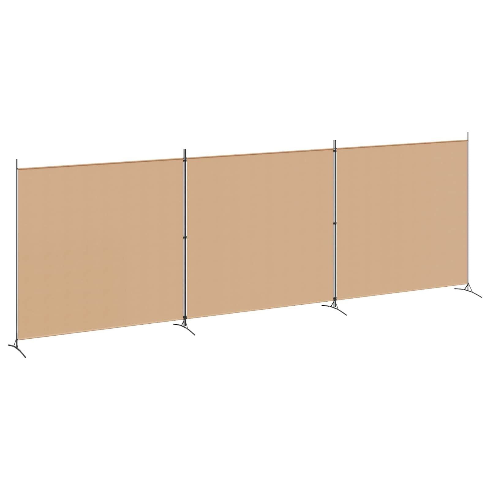 vidaXL 4-panelen roomdivider Beige 525 x 180 cm Stof
