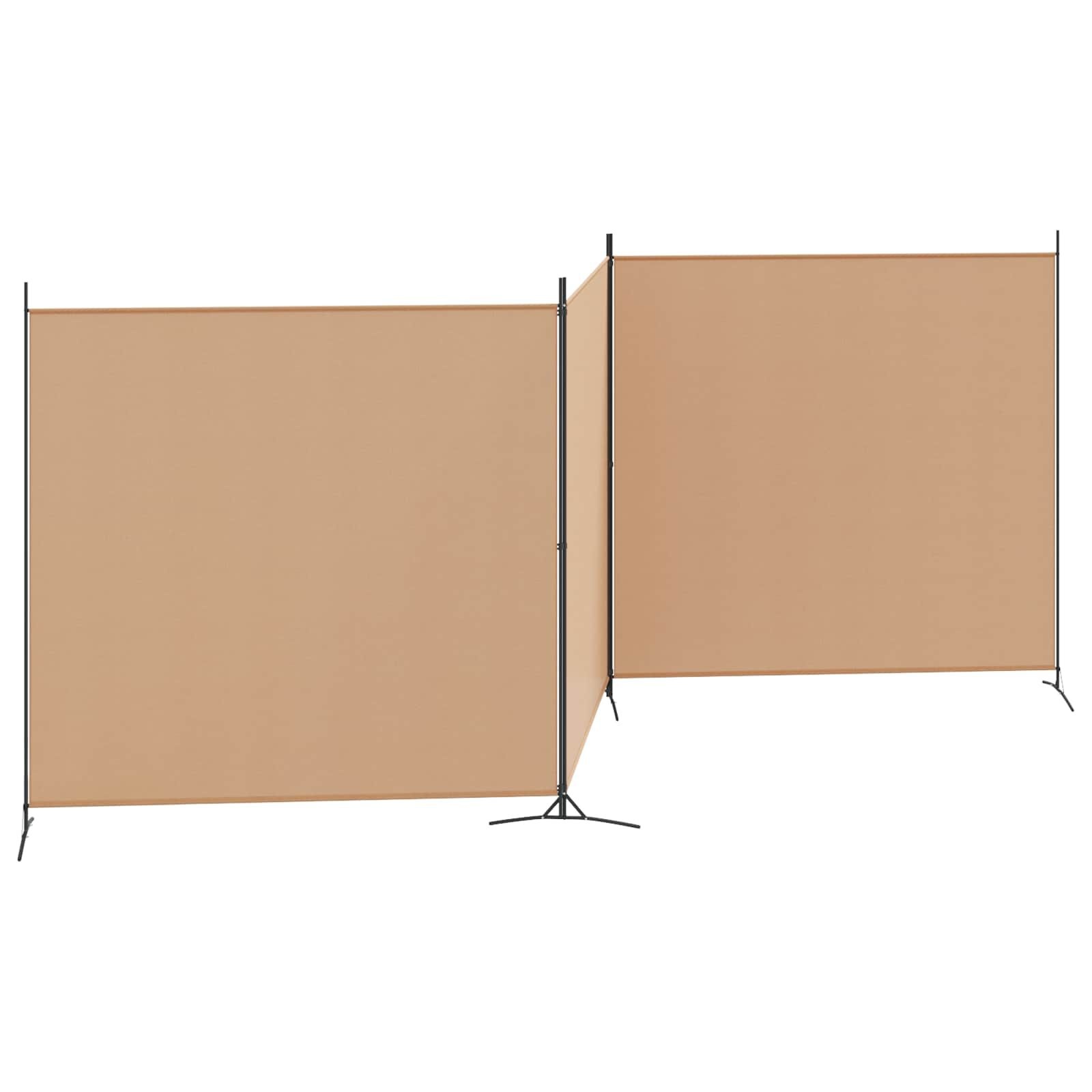 vidaXL 4-panelen roomdivider Beige 525 x 180 cm Stof
