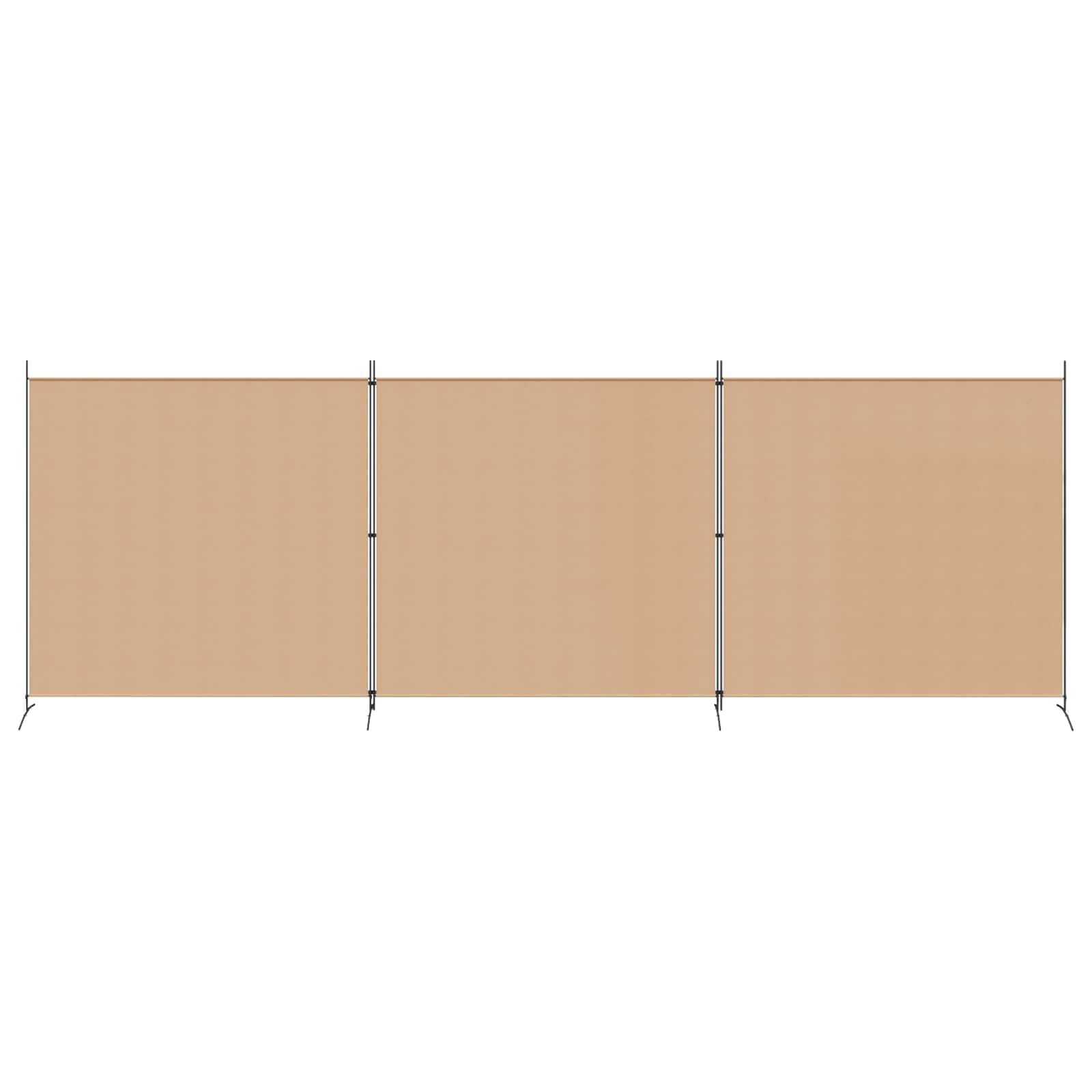 vidaXL 4-panelen roomdivider Beige 525 x 180 cm Stof