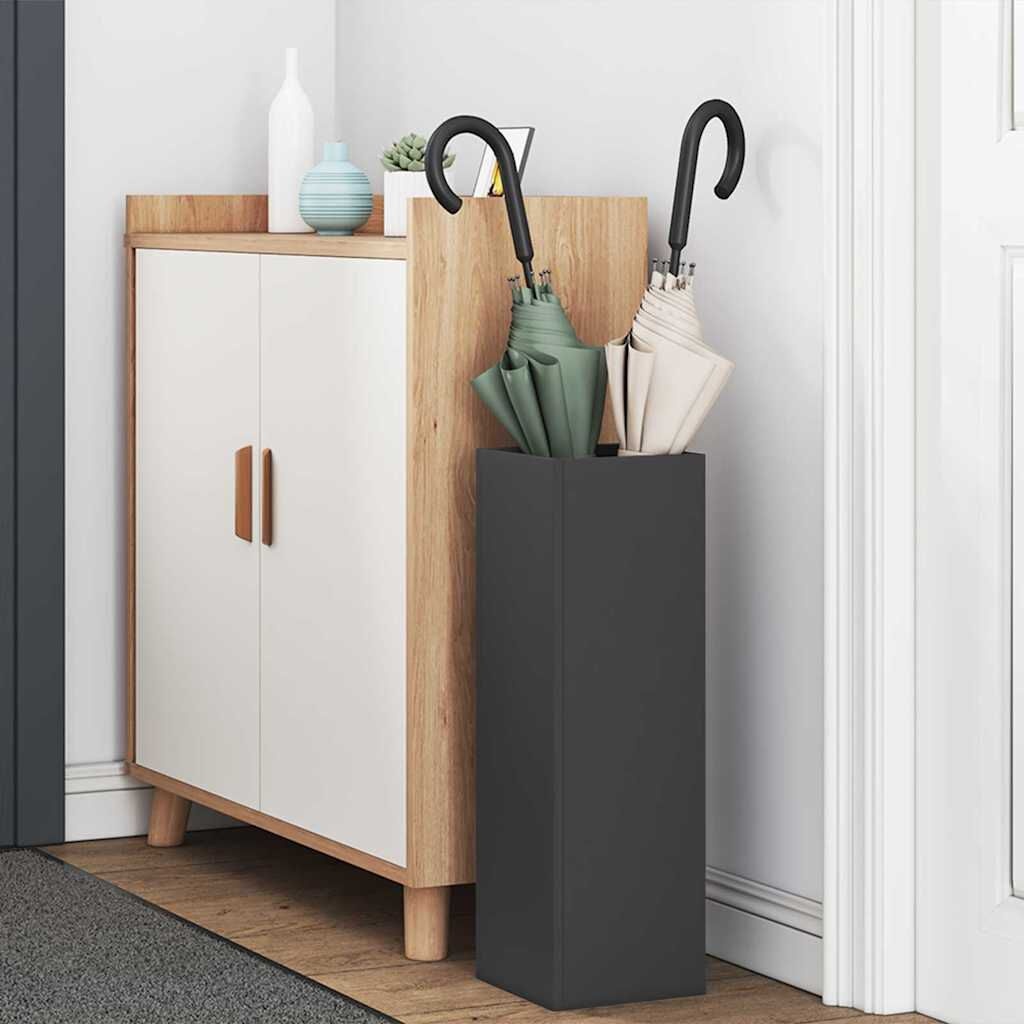vidaXL Regen paraplu standaard Zwart 15,5 x 15,5 x 49 cm Staal