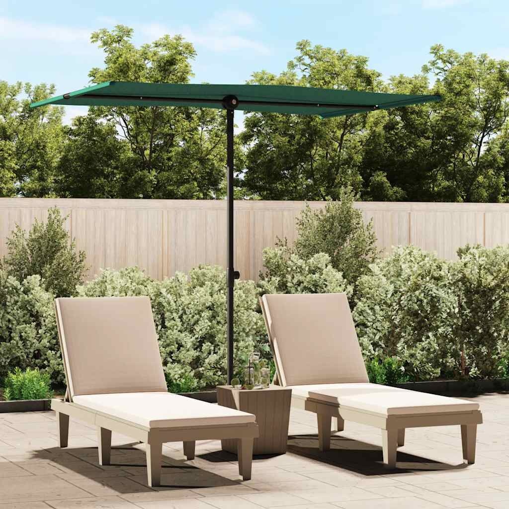vidaXL Parasol met aluminium paal 2x1,5 m groen