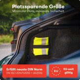 PURAHELP Veiligheidshesjes voor de auto, set van 2 stuks, Europees geldig volgens EN ISO 20471, reflecterend veiligheidsvest voor auto, geel - veiligheidsvest voor volwassenen