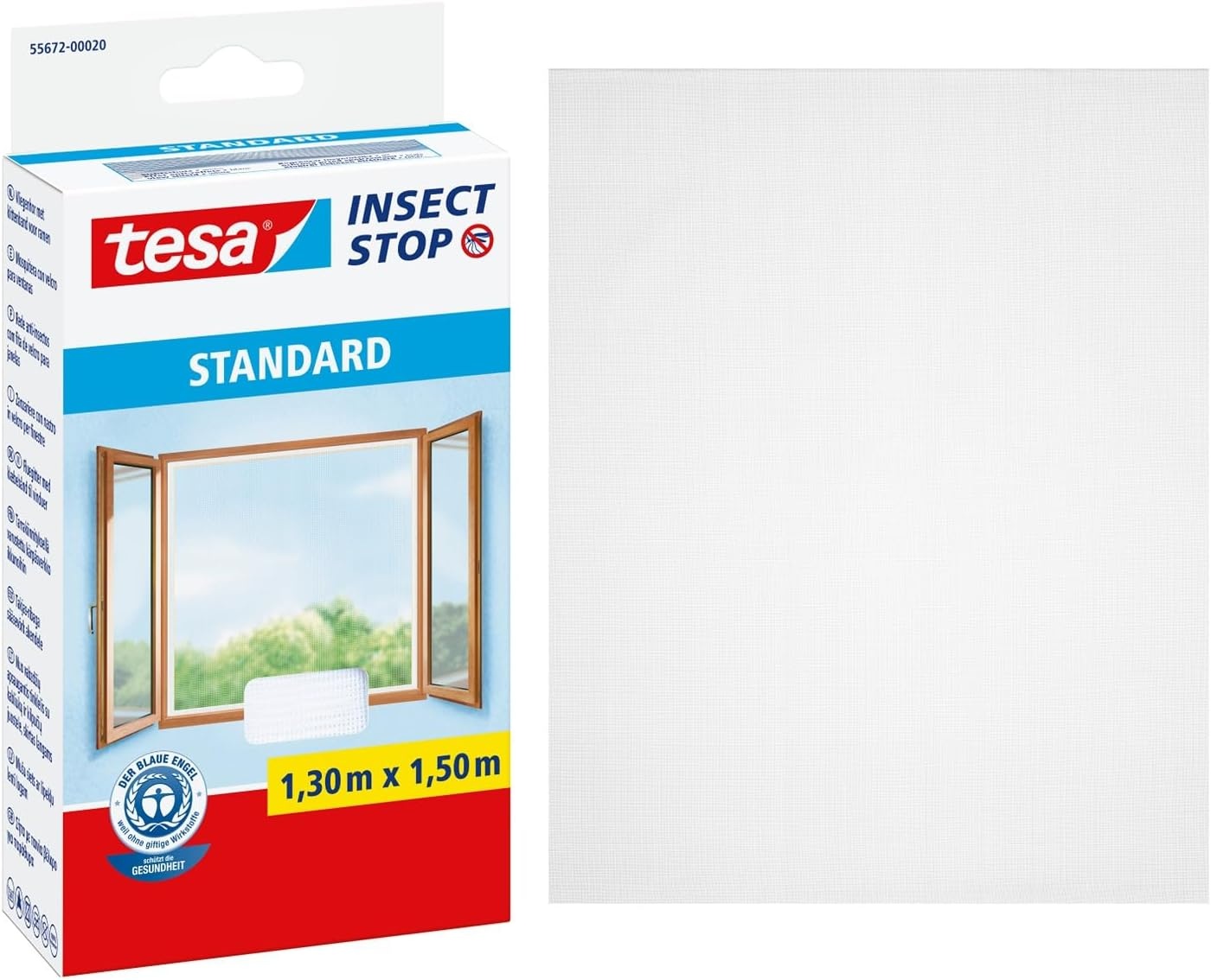 tesa INSECT STOP Klittenband Vliegenhor - 130 x 150 cm - Wit