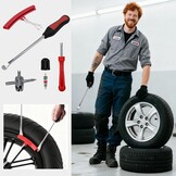 Panngu Montiereisen Banden gereedschap voor motorfiets, fiets en scooter Bandmontage gereedschap met draagbare bandenheber - Rood