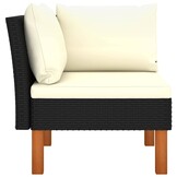 vidaXL 3-delige Loungeset poly rattan en massief eucalyptushout