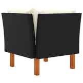 vidaXL 3-delige Loungeset poly rattan en massief eucalyptushout