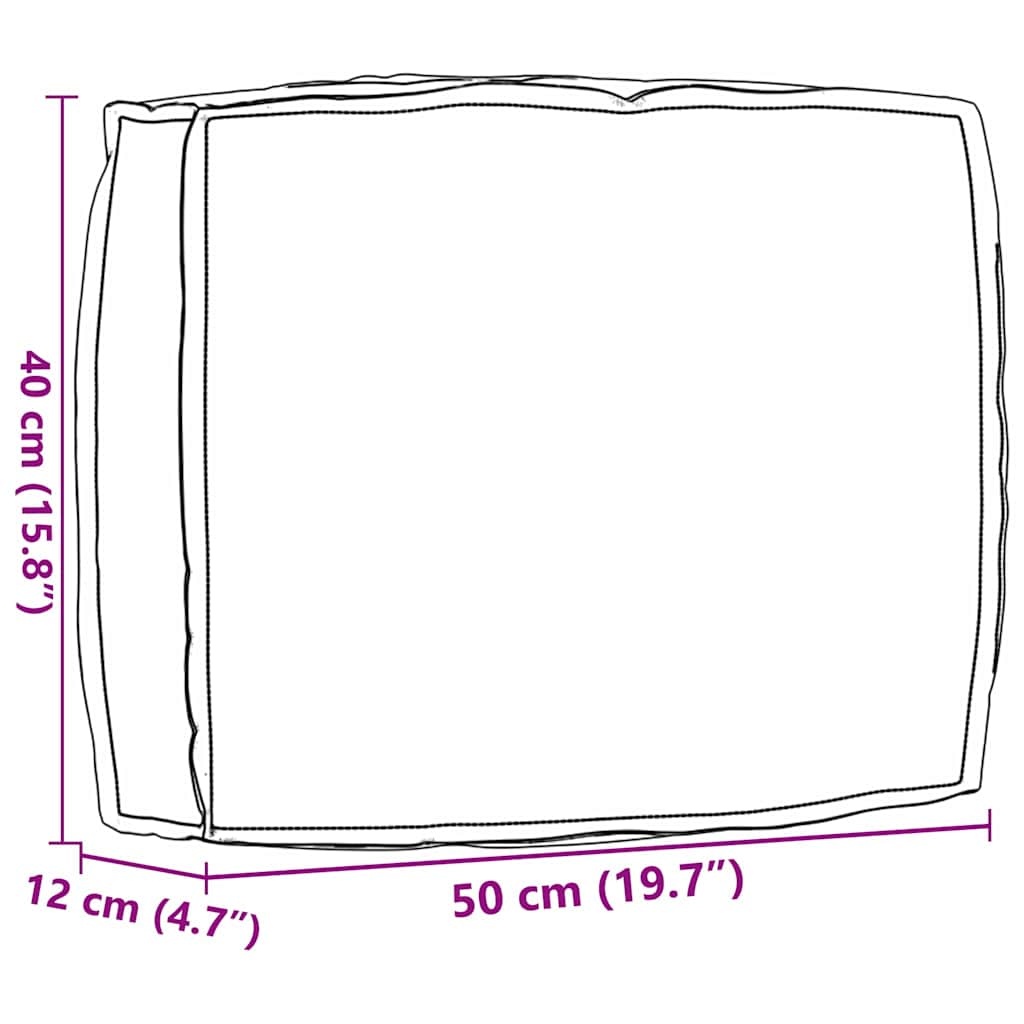 vidaXL Palletkussen voor rugleuning Crème 50 x 40 x 12 cm Oxford stof