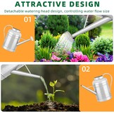 Verzinkte irrigatiekan voor binnenplanten buiten, kom van 2,3 gallon, waterkan met afneembare uitloop, metalen irrigatiekan voor binnenplanten en tuinbloemen