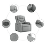 vidaXL Fauteuil verstelbaar stof lichtgrijs