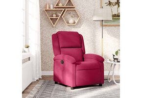 Verstelbare Fluweel Fauteuil - Wijnrood (67% Korting)