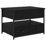 vidaXL Salontafel Zwart Eiken 70 x 50 x 54,5 cm Bewerkt hout