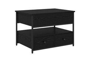 Salontafel Zwart Eiken 70x50x54,5 cm met 2 Lades & Plank - 34% Korting