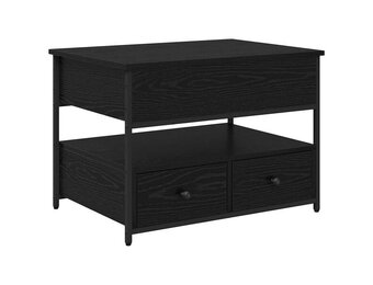 vidaXL Salontafel Zwart Eiken 70 x 50 x 54,5 cm Bewerkt hout