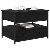 vidaXL Salontafel Zwart Eiken 70 x 50 x 54,5 cm Bewerkt hout