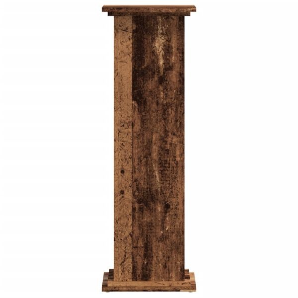 Plantenstandaard 33x33x100 cm Bewerkt Hout - Oud Houtkleurig (53% Korting)