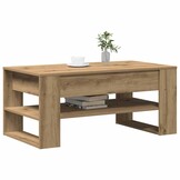 vidaXL Salontafel Artisan Eiken 102 x 55 x 45 cm Bewerkt hout