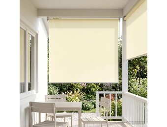 vidaXL Buitenrolgordijn UV-bescherming Crèmekleurig