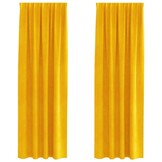 vidaXL Gordijnen 2 st Mosterdgeel 140 x 260 cm fluweel