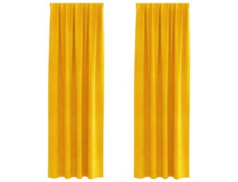 vidaXL Gordijnen 2 st Mosterdgeel 140 x 260 cm fluweel