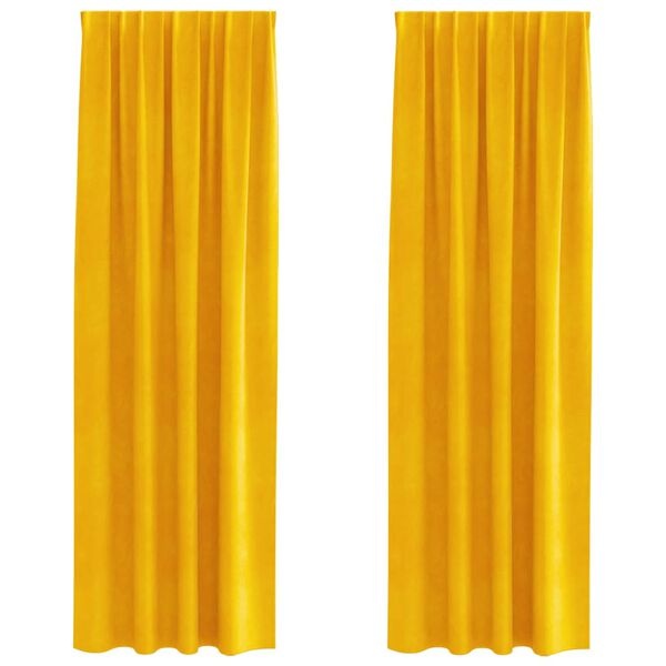 vidaXL Gordijnen 2 st Mosterdgeel 140 x 260 cm fluweel