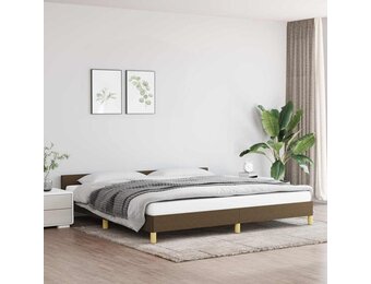 vidaXL Bedframe zonder matras stof donkerbruin 200x200 cm
