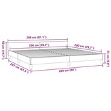 vidaXL Bedframe zonder matras stof donkerbruin 200x200 cm