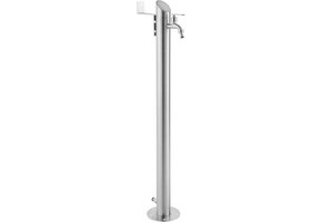 Watertappunt Tuin RVS 304 Geborsteld 93cm L met 2 Kraanaansluitingen & Slanghouder - 34% Korting