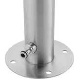 Roestvrij stalen watertappunt 93 cm, tuinkraanzuil van geborsteld roestvrij staal 304, 2 kraanaansluitingen en slanghouder, tapzuil voor tuin en huis, incl. montagemateriaal