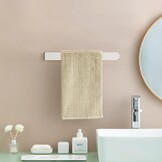 Ibergrif M34454A Handdoekhouder zonder boren, 37 cm, 304 roestvrij staal, handdoekstang om te plakken, voor badkamer en keuken