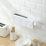 Ibergrif M34454A Handdoekhouder zonder boren, 37 cm, 304 roestvrij staal, handdoekstang om te plakken, voor badkamer en keuken