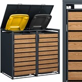 Container Ombouw Antraciet Hout voor 2x240L Containers - 55% Korting
