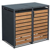 Container Ombouw Antraciet Hout voor 2x240L Containers - 55% Korting