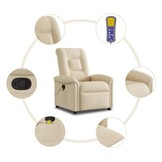 vidaXL Massagestoel verstelbaar stof crèmekleurig