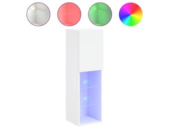vidaXL Tv-meubel met LED-verlichting 30,5x30x102 cm wit