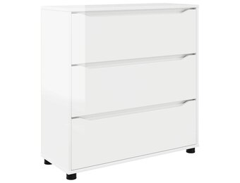 vidaXL Opbergkast 80 x 31 x 81 cm Bewerkt hout Hoogglans wit