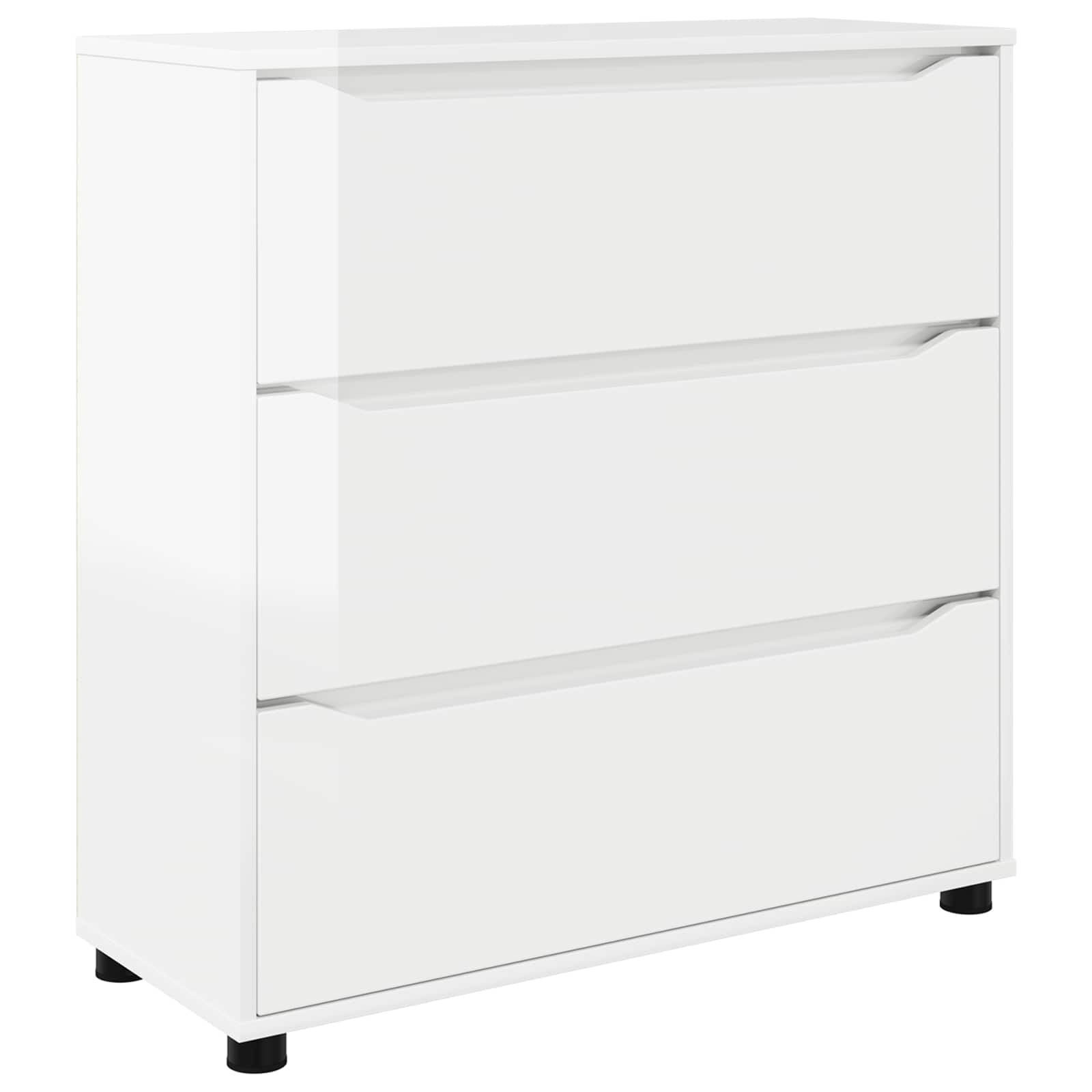 vidaXL Opbergkast 80 x 31 x 81 cm Bewerkt hout Hoogglans wit