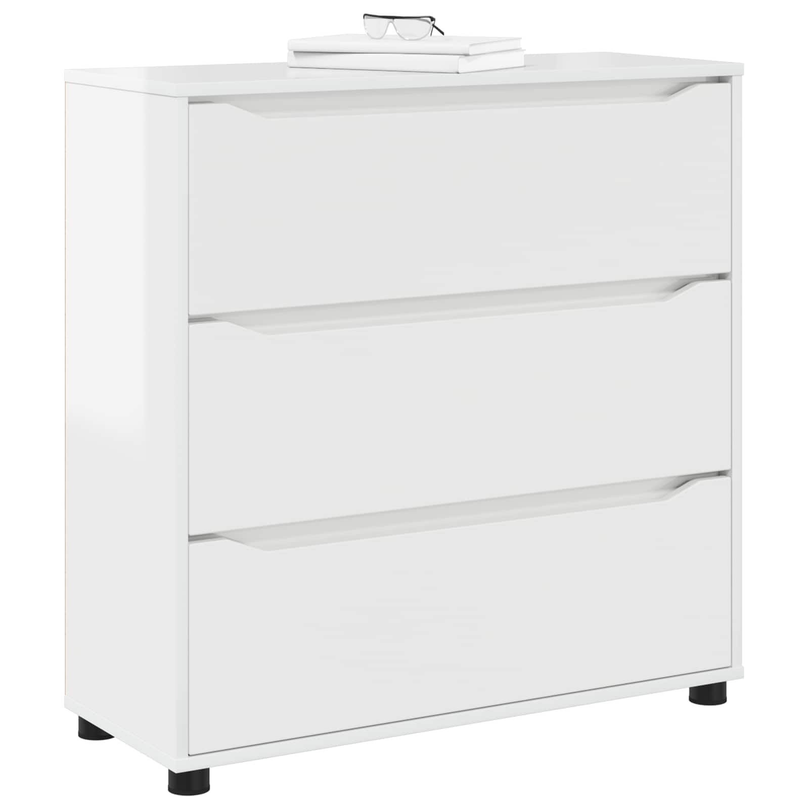 vidaXL Opbergkast 80 x 31 x 81 cm Bewerkt hout Hoogglans wit
