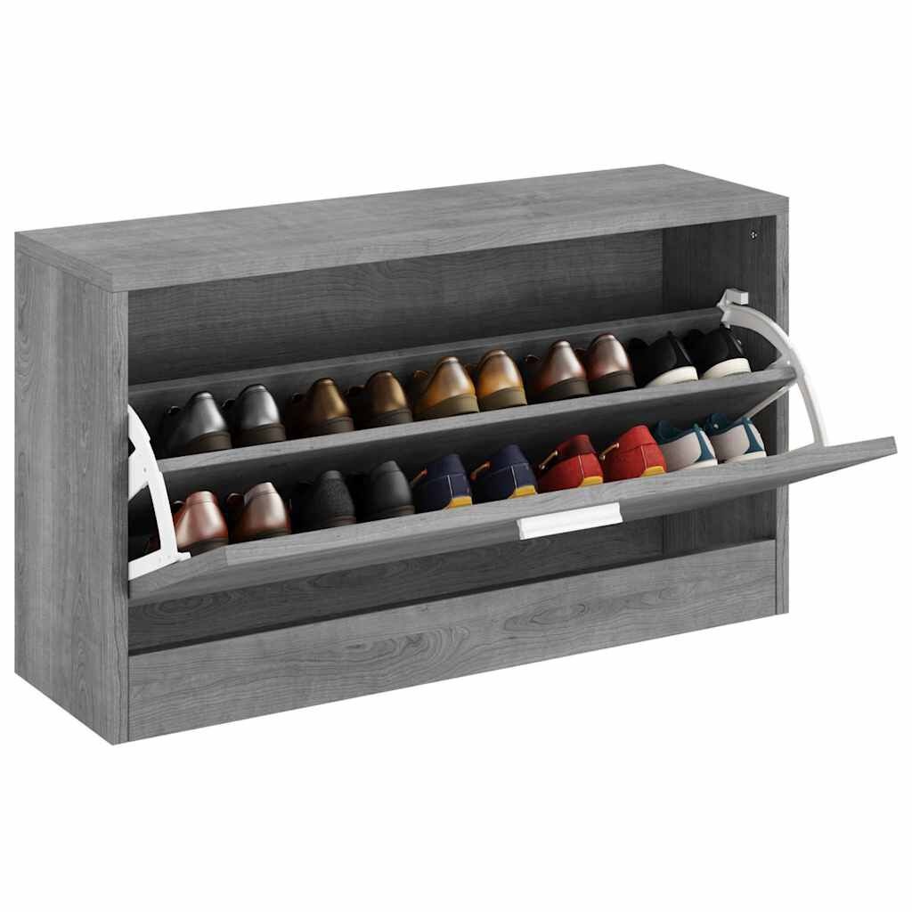 vidaXL Schoenenbank 80x24x45 cm bewerkt hout grijs sonoma eikenkleur