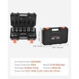 VEVOR 1/2" Drive Impact Socket Set, 9-delige Diepe Socket Set Metrisch 29-38mm, 6-punts Cr-Mo gelegeerd staal voor Auto Reparatie, Gemakkelijk af te lezen Maatmarkeringen, Robuuste constructie,