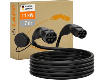 LAPP Mobility EV oplaadkabel type 2, 11 kW / glad / 20 A / driefasig / oplaadkabel voor elektrische auto's / modus 3 / 7 m