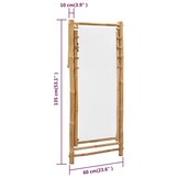 vidaXL Terrasstoel bamboe en canvas