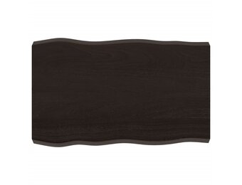 vidaXL Tafelblad natuurlijke rand 80x50x(2-6) cm eikenhout donkerbruin